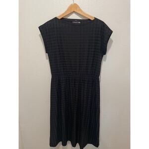 Vintage Strait Lane Womens Dress Size 10 Black Plaid Sheer Stretch Grunge READ